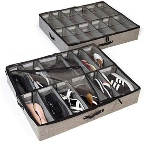 storageLAB Slim Under Bed Storage Containers, Closet Organizers w...