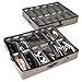 storageLAB Under Bed Shoe Storage Organizer, Adjustable Dividers - Set of 2, Fits 24 Pairs Total - Underbed Storage Solution