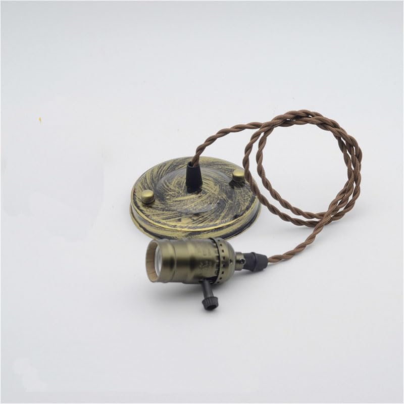 E27/E26 1M Retro Vintage Lamp Base Holder Copper Hanging Ceiling Light Bulb Fixture - (Color: type 3; Base Type: E27)
