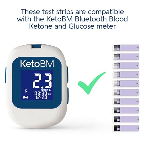 Image of KetoBM Blood Ketone Test Strips for Dual Bluetooth Ketone & Glucose Meter, 50pk