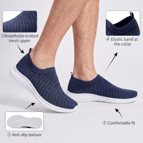 Image of TIOSEBON Men's Slip On Walking Shoes Arch Support Knit Mesh Lightweight Casual Comfortable Gym Workout Running Tennis Travel Standing Sneakers