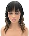 JOLNVCA Short Bob Wig with Bangs Curly Wavy Wigs Shoulder Length Wigs for Women Girls Heat Resistant Synthetic Wig Halloween Cosplay Costume Black Ombre Brown