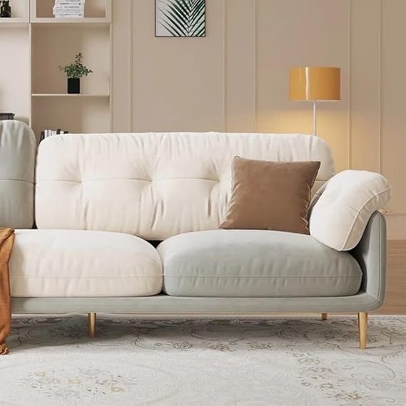 Image of A to Z Furniture Classic Chesterfield Sofa Set Luxury Chesterfield Sofa in for Home Living Room & Office (3 Seater Sofa Green & Beige)