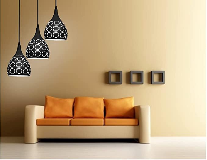 Image of Avior Black Aluminum Pendant Light for Kitchen Island, Hanging Lamp for Cafe, Restaurant, Hotels etc (Pack of 3)