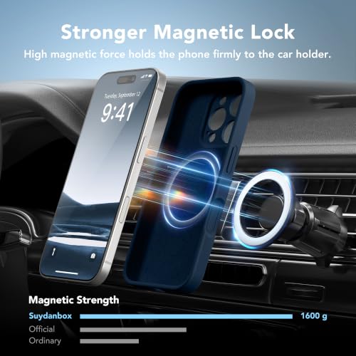 Image of Magnetic for iPhone 16 Pro Max Case Silicone Cobalt Blue