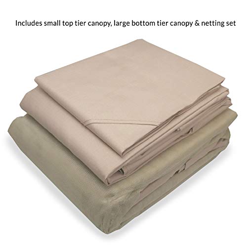Replacement Canopy Top Cover and Netting Set for The Style Selections Pitched Roof Gazebo TPGAZ2307, TPGAZ2307A, TPGAZ23