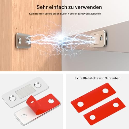 Magnetschnäpper Magnete für Schranktüren Jiayi 2 Stück Ultra Dünn Türmagnete für Möbel Stark Tür Magnet Magnetverschluss Schrank Schrankmagnete Türmagnet Selbstklebend Schubladen Türschließer