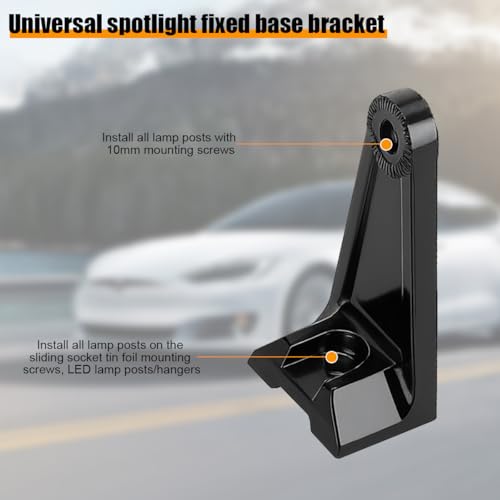 Base ajustable de barra LED para coche con soporte de montaje deslizante y kit de tornillos 4