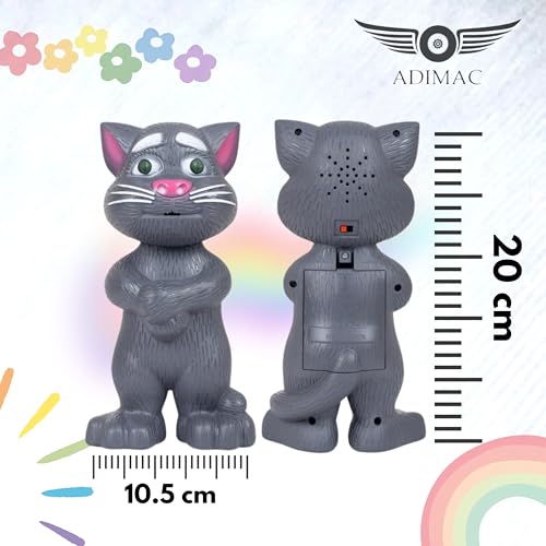 ADIMAC Talking Tom Toy for Kids Interactive Educational Fun Plush Sound Effects for Boys and Girls