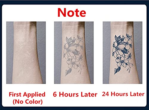 Dalin 6 Sheets Semi-Permanent Tattoos Dark Blue Realistic Look Temporary Tattoo Small Tattoo Stickers For Men Women, Long-Lasting 1-2 Weeks (Dragon Sun Anchor) #TOP3