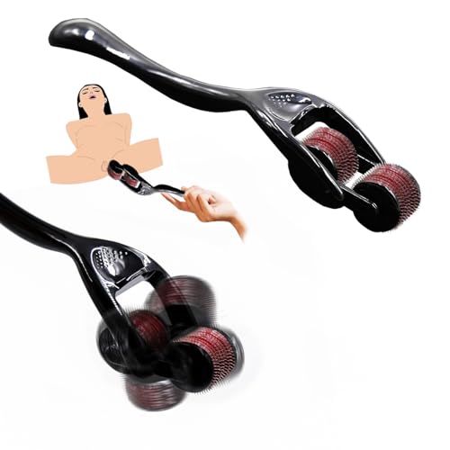 Nervenrad Sex Federkitzler Nadelrad Flirten für Paar Exquisite Nervenräder BDSM Spielzeug Nervenrädchen nach Nadelroller Sex Spielzeug für Paare (Schwarz Rot)