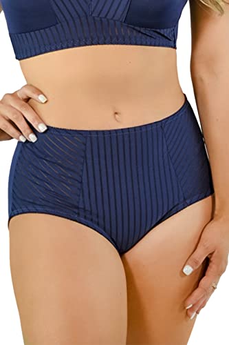 Rhonda Shear Women's Striped Pin Up Brief, Navy, Large #TOP6