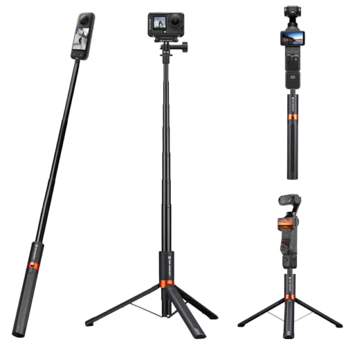 Image of K&F CONCEPT 66 inch 2-in-1 Invisible Selfie Stick Tripod for Insta360 X5 /X4 /X3 /DJI Osmo 360, Extension Pole Adjustable Handle Grip for Insta 360 Luna Ultra, GoPro, DJI Osmo Pocket 3 /4, Action 5 Pro /6 /4 /3