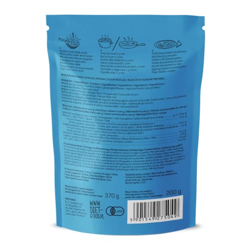 DIET-FOOD Shirataki Konjak Sofort Reis Wenig Kohlenhydrate Wenig Kalorien Vegane Lebensmittel Fettfrei Sojafrei Glutenfrei Keto Freundlich Abnehmen Nudeln Reis 200 Gramm