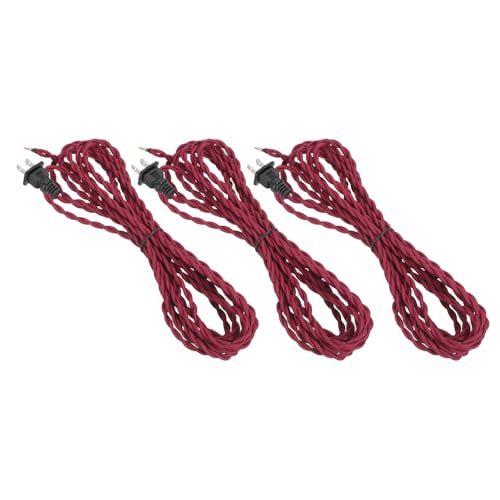 Fil tissu vintage rouge vin pré-dénudé pour réparer vos lampes facilement