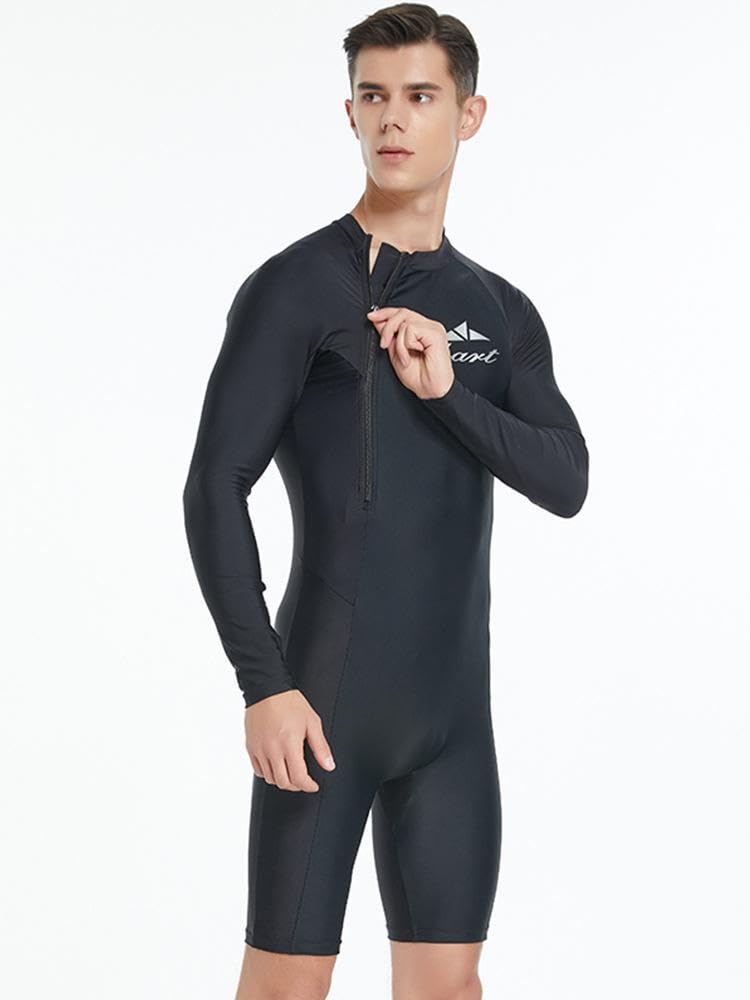 Traje de neopreno corto de 2 mm para hombre, traje de buceo de cuerpo completo con cremallera frontal para buceo, esnórquel, surf, natación