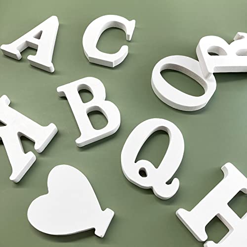 4 Inch Marquee Letters, Unfinished Wooden Letters For Crafts, White Wood Letters For Home Wedding Birthday Wall Decor (Heart-Shaped) #TOP3