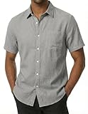Tissus de haute qualité: la chemise en lin légère pour hommes est décontractée, agréable à porter sur la peau, légère et respirante, super douce et agréable à porter