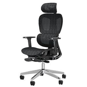 Ergonomic Mesh Office Chair with 3D Adjustable Armrest,Plastic Frame High Back Desk Computer Chair Ergo3d Ergonomic Office Chair with Wheels for Home & Office Black