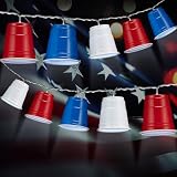 Hiboom 1 Pack Red White and Blue Cups Light, Shot Cup Fairy String Lights Battery Operated LED for Memorial Day Patriotic Decor 4th of July Independence Day Bar Graduation RV Party Decoration (6.56ft)