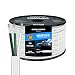 14/3 AWG Triplex Flat AC Marine Wire - Tinned Copper Boat Cable - 25 Feet - White PVC Jacket, Black/White/Green Conductor - Made in The USA