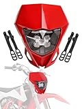 JFG RACING Dirt Bike Headlight LED,Motorcycle Head Light Kit Universal for Most Dirt Pit Bike Enduro CR CRF XR 125 250 300 450 -Red
