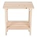 Shine Company Providence Rectangular Solid Wood Side Table, Outdoor Adirondack Small Patio Table – Natural