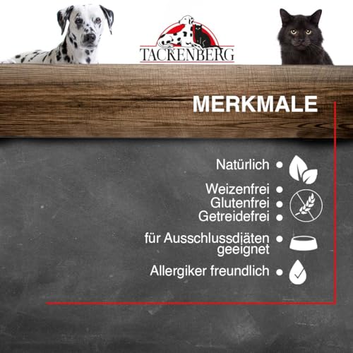 TACKENBERG Strauß Pur Nassfutter Dose für Hunde - Hundefutter in Premiumqualität - natürlich getreidefrei, 6 x 400 g