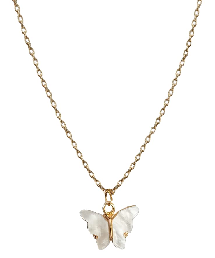 ANNACREATIONS Stylish Gold Chain Plated Pink Butterfly Pendant Necklace for Women and Girls (B09WPXGPNB) Amazon Price History, Amazon Price Tracker