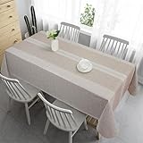 Vonabem 100% Waterproof Rectangle PVC Tablecloth, Vinyl Table Cloth Cover Oil Proof Spill Proof Wipeable Table Cloths for Indoor and Outdoor Use(Brown,52X70IN)