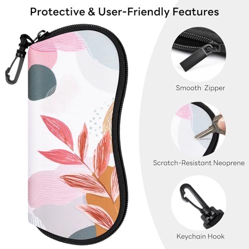 Image of Sunglasses Case with Belt Clip, Ultra Light Neoprene Zipper Soft Padded Glasses Case for Women Men