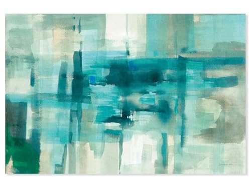 Hexoa Tableau Abstrait Liquide Bleu - Made in France - Toile imprimée 120x80