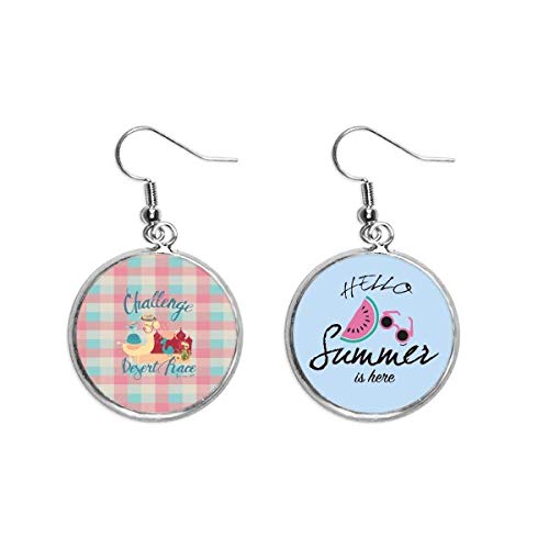 Pendientes de sandía Camel Bird castillo rojo accesorio de lóbulo cuadrado azul verano