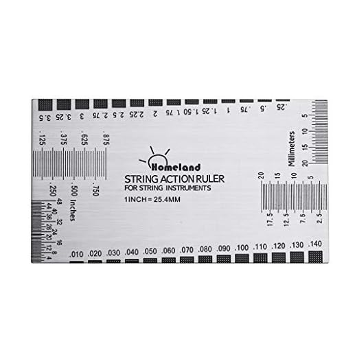 Alnicov Regla de acción de cuerda de acero inoxidable, herramienta de medición Luthier con guía de usuario para guitarras eléctricas, acústicas y bajos