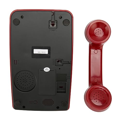 Wählscheibentelefon, Antikes Vintage-Festnetztelefon, mit Mechanischem Klingelton, Anrufbeantworter und Anrufer-ID, für Heimdekoration, Büro, Schreibtisch (Rot)