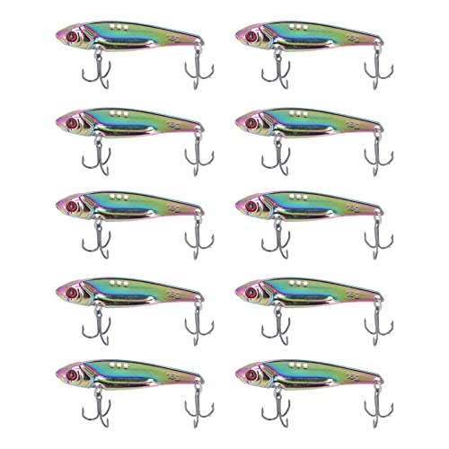 Leurre de pêche en alliage d'aluminium en forme de poisson avec barbe lot de 10