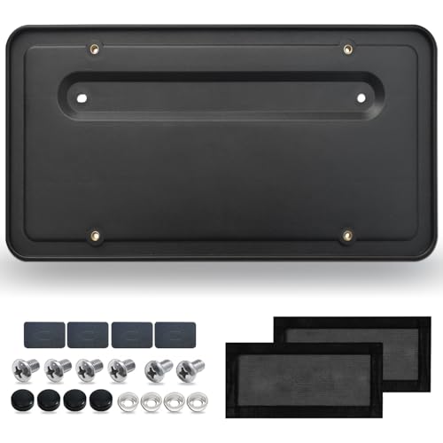 RCKJNJ Rear License Plate Holder for Tesla Model 3 and Model Y 109684400B Back Trunk Car Tag Bracket Frame with Screws Caps & Backseat Air Vent Cover