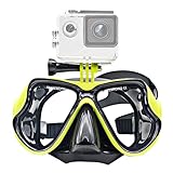 Professional Underwater Mask Camera Diving Mask, Snorkeling Gear for Adults, Swimming Goggles Snorkel Scuba, Diving Camera Holder, 4.0mm Tempered Glass Lenses for GoPro 10 9 8 7 6 Xiaoyi sj4000