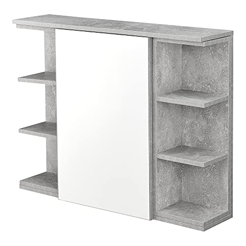 [en.casa] Armadietto da Muro per Bagno con Specchio e Ripiani Laterali Mobiletto Pensile a Parete...
