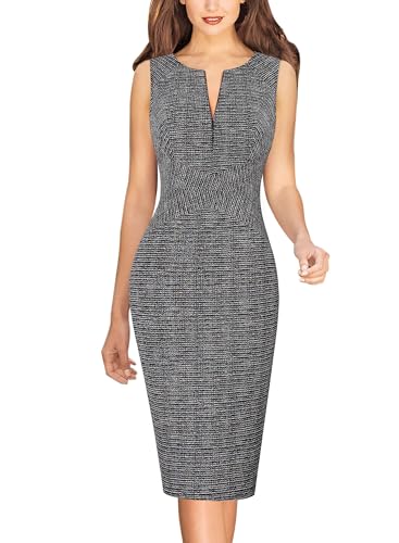 Image of VFSHOW Womens Front Zipper Work Business Office Bodycon Dress Elegant Professional Career Church Party Pencil Sheath Dress
