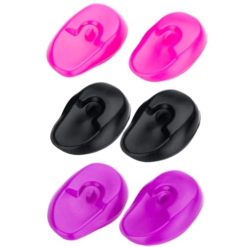 Silicone Protector Ear Covers, 3 Pairs Reusable Silicone Ear Covers Hairdressing Dye Coloring Ear Cover, Ear Covers for Shower, Waterproof Hair Dye Shield Protector for Home Salon Shop