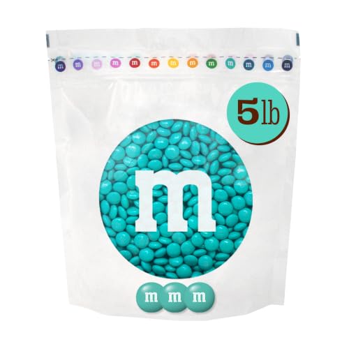 M&amp;M'S Aqua Milk Chocolate Candy, 5 lb Bulk Resealable Bag