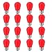Lxcom Lighting S14 Red Christmas Replacement Bulb 1W Vintage LED Edison Bulbs E26 Medium Base Decorative Vintage Filament String Lights for Patio Outdoor Light Bulbs, 16 Pack(Red)