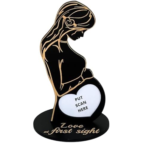 Heart's Sign Baby Ultrasound Photo Frame - Expecting Mom Gift for Pregnant Friend | Pregnant Wife Gifts From Husband | Sonogram Frame Gift for Pregnant Women (Black - Heart) Cover