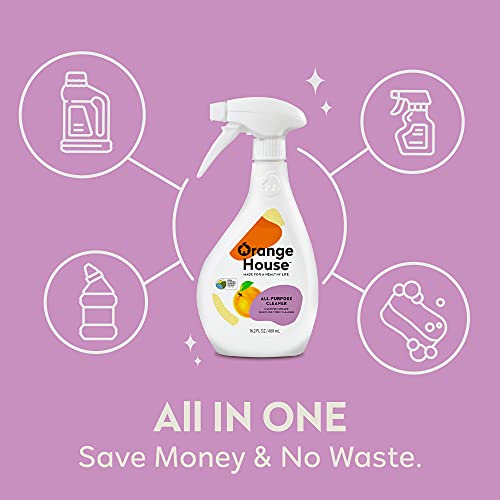 Orange House All Purpose Cleaner, Multi-Surface Foam Spray, Made By Natural Orange Oil, Plant Based For Countertop, Sink And Stove, Everyday Cleaning 16.2 Fl Oz #TOP5