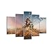 Produktbild Mehrteilige Bilder auf Leinwand 150x100cm Leinwandbild Motor Reiten Helm Groß XXL Wanddeko Bild Schlafzimmer Set 5 teilige Wandbilder Dekoration Wohnzimmer Canvas Wand Kunstdruck Art EA150x100-3475