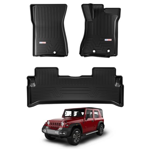 Image of Thar Roxx TPE Car Mats (Automatic)- All Weather Resistant Car Floor Mats | Anti Slip Full Coverage 3D Car Foot Mat | Waterproof Durable | Easy to Clean & Dust Free