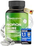 Propionsäure - 1000mg Tagesdosis - Natriumpropionat - Laborgeprüft - Vegan - Deutsche Herstellung – Propionsäure Kapseln von SUPPLENATURA®