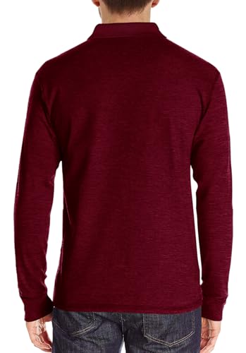 Men's Polo Shirts Casual Classic Short/Long Sleeve Button Collared Cotton Golf Tees Shirts Tops with Pocket2