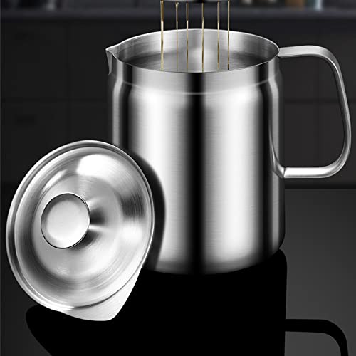 15000ML Ölsieb Topf Fettkanne, 304 Edelstahl Ölsieb Topf, Fettbehälter mit feinmaschigem Sieb zur Aufbewahrung von Bratöl und Kochfett – Bild 7